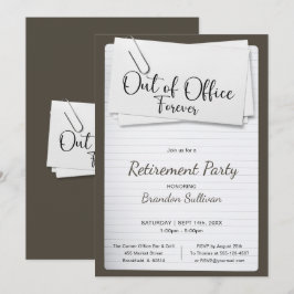 Invitación Sencilla Fiesta de Jubilación Fuera de la Oficina 