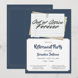 Invitación Sencilla Fiesta de Jubilación Fuera de la Oficina 