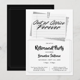 Invitación Sencilla Fiesta de Jubilación Fuera de la Oficina 