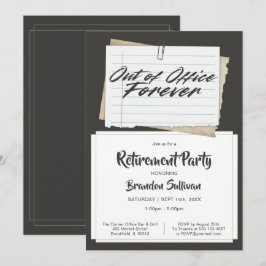 Invitación Sencilla Fiesta de Jubilación Fuera de la Oficina 