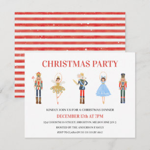 Invitación Sencilla Fiesta de Navidad Cascanueces de Cinco Pe