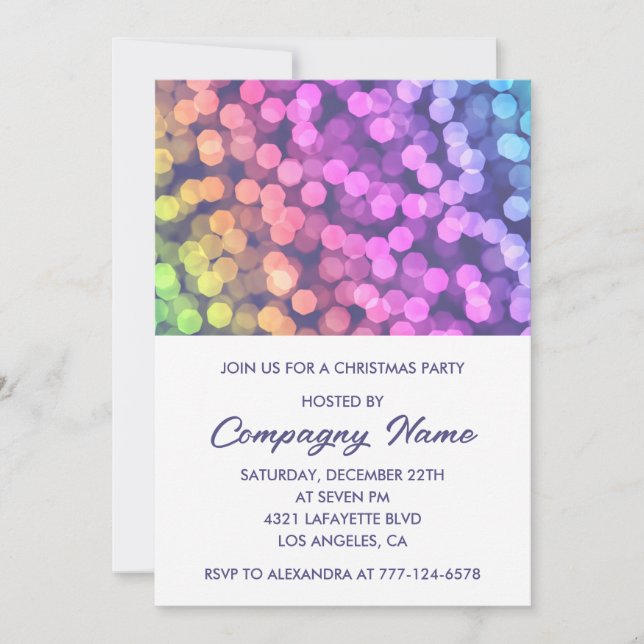 Invitación Sencilla fiesta de Navidad de la empresa Confeti A (Anverso)