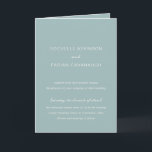 Invitación Sencilla foto azul silenciada Elegante Boda<br><div class="desc">Invitación plegada boda moderna con un diseño sencillo que combina una fuente sans serif contemporánea,  un guión elegante para escritura a mano y una letra cursiva.</div>