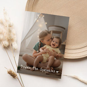 Invitación Sencilla foto conjunta adorable de doble fiesta de