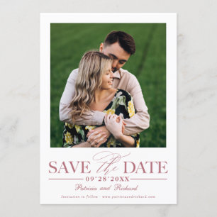 Invitación Sencilla Foto de Ahorro de Fecha de Boda con Estil
