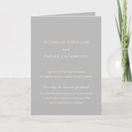 Invitación Sencilla Foto Gris Boda Elegante