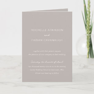 Invitación Sencilla foto Taupe Elegant Wedding