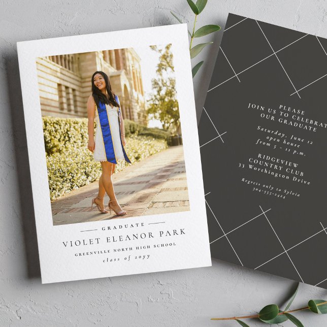 Invitación Sencilla graduación fotográfica clásica (Subido por el creador)