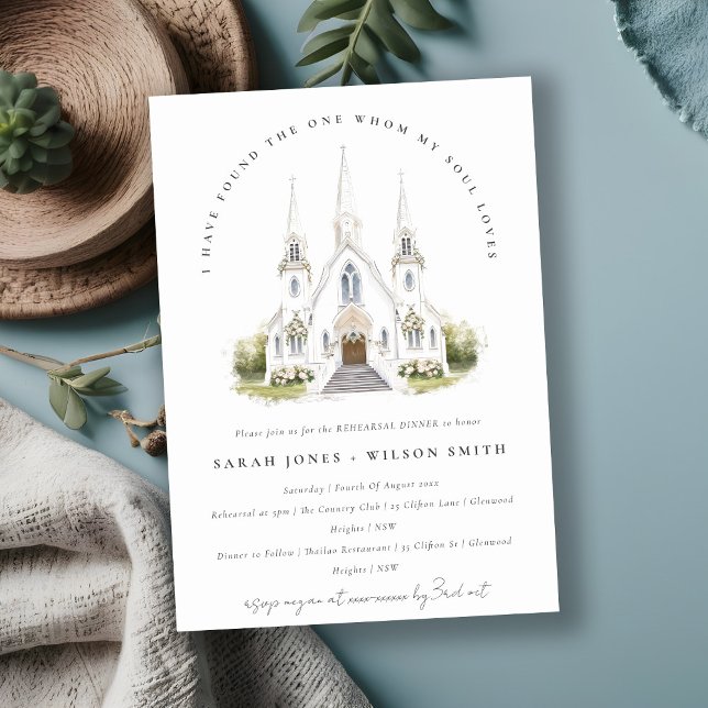 Invitación Sencilla Iglesia Católica de Acuarela Ensayo Cena (Subido por el creador)