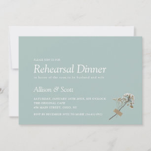 Invitación Sencilla Mínima Prensa Ensayo Floral Cena