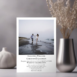 Invitación Sencilla Minimalista de arte moderna foto Boda bla