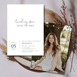 Invitación Sencilla Miss Blanca Negra a la señora Bridal Show