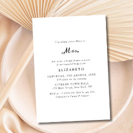 Invitación Sencilla Miss Blanca y Negra a la señora Bridal Sh