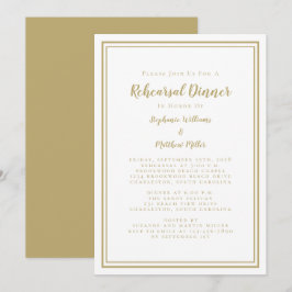 Invitación Sencilla Moda moderna Boda de oro Ensayo Cena