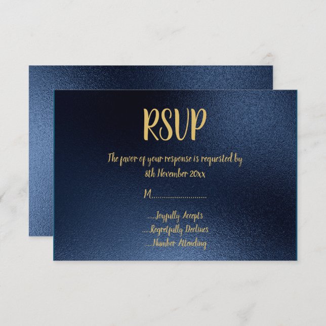 Invitación Sencilla Naval Fronteriza Oro Toda La Ocasión RSVP (Anverso / Reverso)
