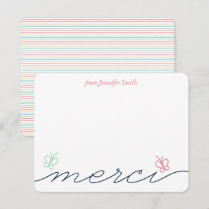 Invitación Sencilla nota de agradecimiento francesa a Maripos