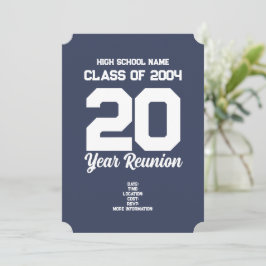Invitación Sencilla reunión escolar personalizada de 20 años