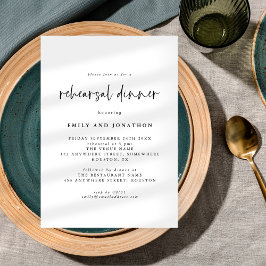 Invitación Sencilla tipografía blanca en negro ensayo Cena