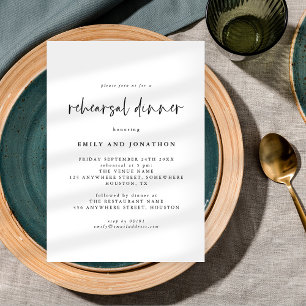 Invitación Sencilla tipografía blanca en negro ensayo Cena