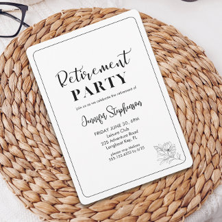Invitación Sencilla Tipografía Floral Elegante Fiesta de Jubi