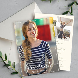 Invitación Sencilla Típografía Moderna Graduación Parte 3 Fot