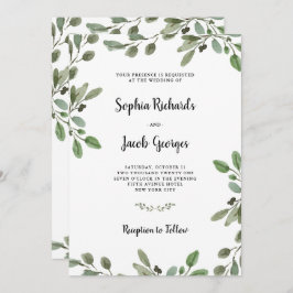 Invitación Sencilla vegetación acuática| Boda elegante
