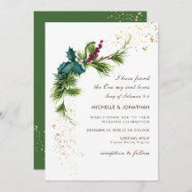 Sencilla vegetación de invierno Boda cristiano mod