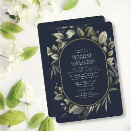 Invitación Sencilla vegetación Eucalyptus Boda de oro de la M