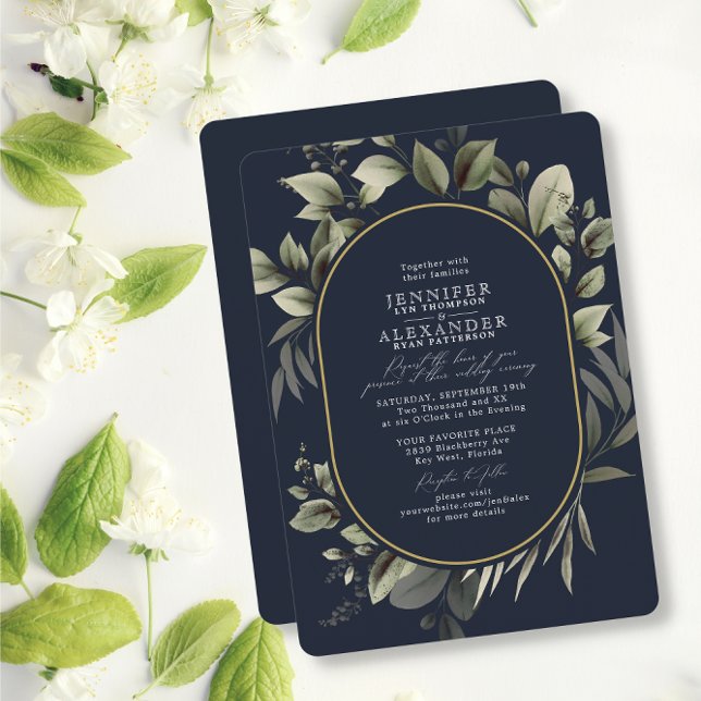 Invitación Sencilla vegetación Eucalyptus Boda de oro de la M (Subido por el creador)