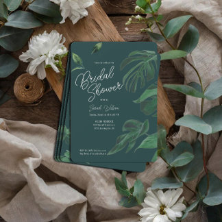 Invitación Sencilla vegetación Minimalista Script Bridal Show