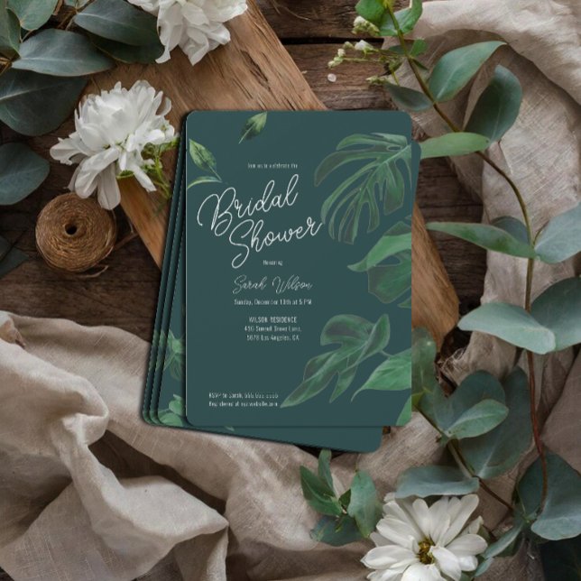 Invitación Sencilla vegetación Minimalista Script Bridal Show (Subido por el creador)