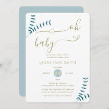 Sencilla vegetación Rústica Sexo Baby Shower Neutr