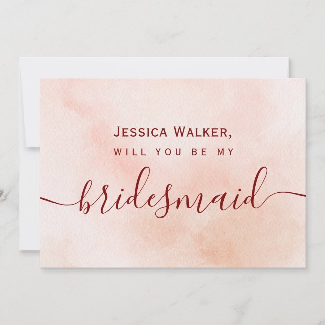 Invitación Sencilla y elegante acuarela estética mi dama de h (Anverso)