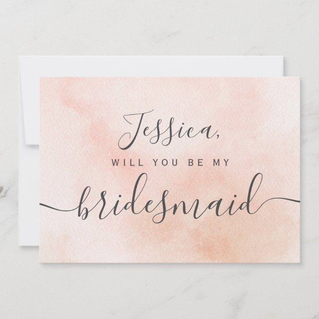 Invitación Sencilla y elegante acuarela estética mi dama de h (Anverso)