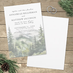 Invitación Sencilla y elegante boda de montaña con acuarela