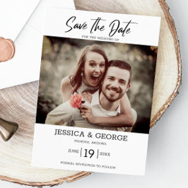 Invitación Sencilla y elegante boda fotográfica Guardar la fe