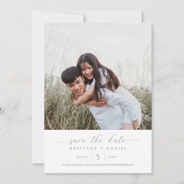 Invitación Sencilla y elegante boda fotográfica Guardar la fe (Anverso)