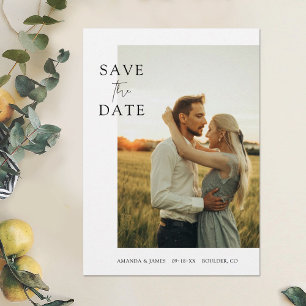Invitación Sencilla y elegante boda fotográfica Guardar la in