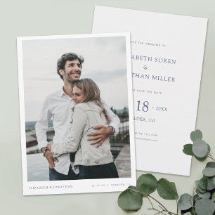 Invitación Sencilla y elegante boda fotográfica moderna salva