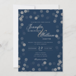 Invitación Sencilla y elegante Boda Naval de Confetti Plata