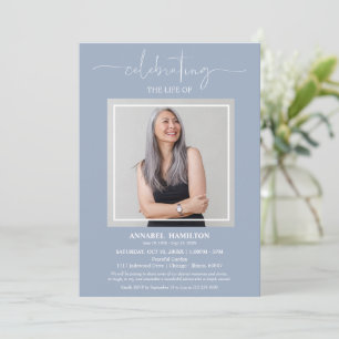 Invitación Sencilla y Elegante Celebración de la Vida Funeral