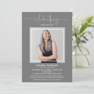 Invitación Sencilla y elegante celebración de la vida Funeral