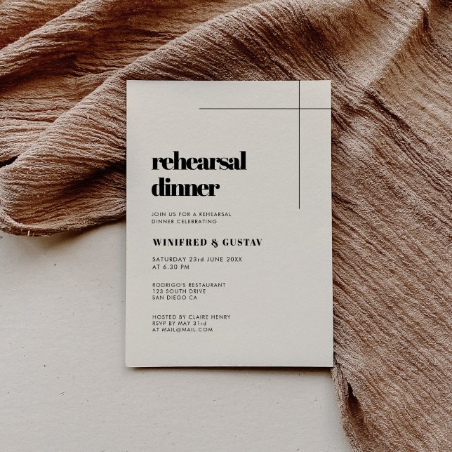 Invitación Sencilla y elegante cena crema de moda (Subido por el creador)
