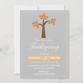 Invitación Sencilla y elegante cena de Acción de Gracias Flor