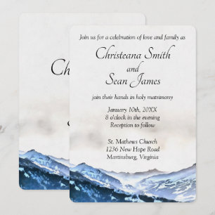 Invitación Sencilla y elegante color de agua azul nigeriano d
