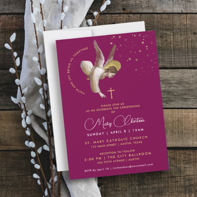 Invitación Sencilla y elegante Cristalización Magenta Burgund (Subido por el creador)