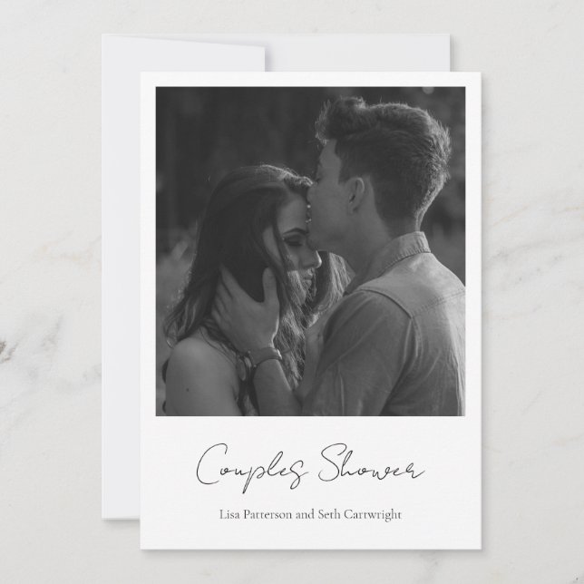 Invitación Sencilla y elegante ducha de pareja de fotos Minim (Anverso)