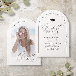 Invitación Sencilla y elegante escritura de graduación de arc