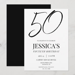 Invitación Sencilla y elegante fiesta de cumpleaños número 50