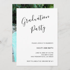 Invitación Sencilla y elegante foto de graduación moderna